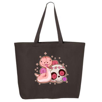 Funny Cute Snake and Flower Skull 25L Jumbo Tote