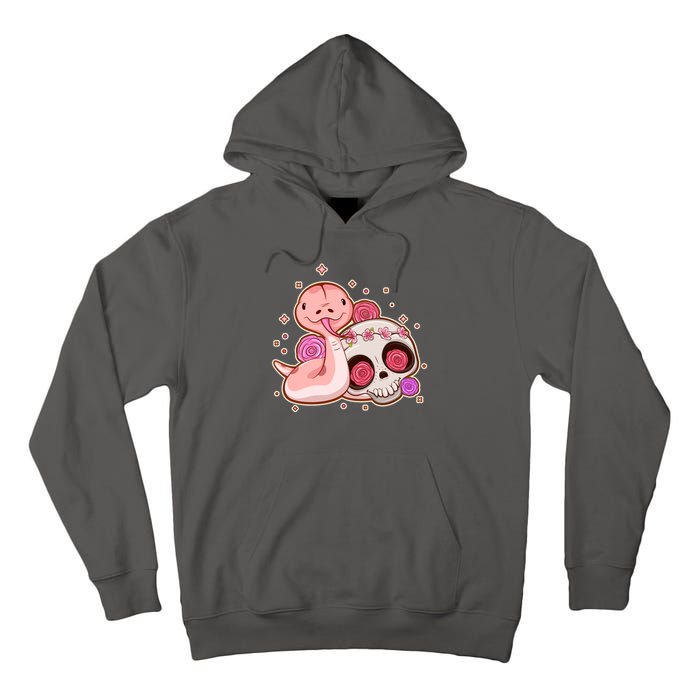 Funny Cute Snake and Flower Skull Tall Hoodie