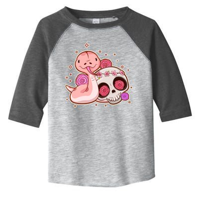 Funny Cute Snake and Flower Skull Toddler Fine Jersey T-Shirt