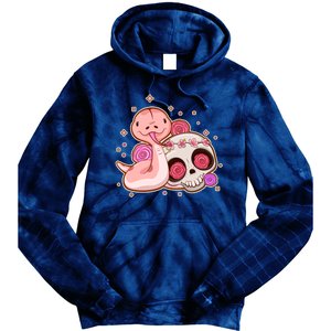 Funny Cute Snake and Flower Skull Tie Dye Hoodie