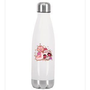 Funny Cute Snake and Flower Skull Stainless Steel Insulated Water Bottle