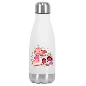 Funny Cute Snake and Flower Skull Stainless Steel Insulated Water Bottle