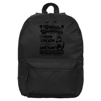 Funny Captain Spaulding's Fried Chicken And Gasoline 16 in Basic Backpack