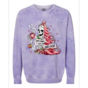 Funny Christmas Sorta Merry Sorta Scary Skeleton Xmas Tree Colorblast Crewneck Sweatshirt