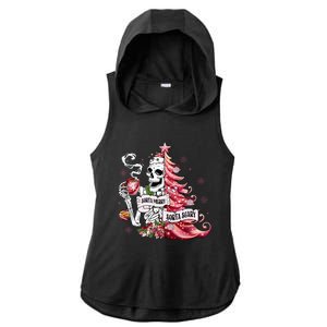 Funny Christmas Sorta Merry Sorta Scary Skeleton Xmas Tree Ladies PosiCharge Tri-Blend Wicking Draft Hoodie Tank