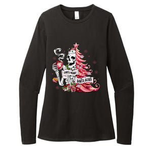 Funny Christmas Sorta Merry Sorta Scary Skeleton Xmas Tree Womens CVC Long Sleeve Shirt