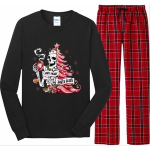 Funny Christmas Sorta Merry Sorta Scary Skeleton Xmas Tree Long Sleeve Pajama Set