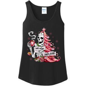 Funny Christmas Sorta Merry Sorta Scary Skeleton Xmas Tree Ladies Essential Tank