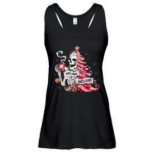 Funny Christmas Sorta Merry Sorta Scary Skeleton Xmas Tree Ladies Essential Flowy Tank