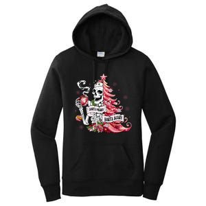 Funny Christmas Sorta Merry Sorta Scary Skeleton Xmas Tree Women's Pullover Hoodie