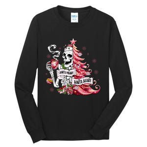 Funny Christmas Sorta Merry Sorta Scary Skeleton Xmas Tree Tall Long Sleeve T-Shirt