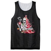 Funny Christmas Sorta Merry Sorta Scary Skeleton Xmas Tree Mesh Reversible Basketball Jersey Tank