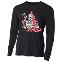 Funny Christmas Sorta Merry Sorta Scary Skeleton Xmas Tree Cooling Performance Long Sleeve Crew