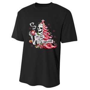 Funny Christmas Sorta Merry Sorta Scary Skeleton Xmas Tree Performance Sprint T-Shirt