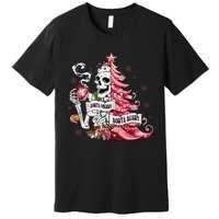 Funny Christmas Sorta Merry Sorta Scary Skeleton Xmas Tree Premium T-Shirt