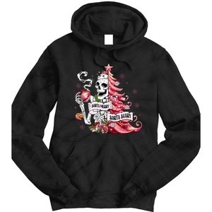 Funny Christmas Sorta Merry Sorta Scary Skeleton Xmas Tree Tie Dye Hoodie