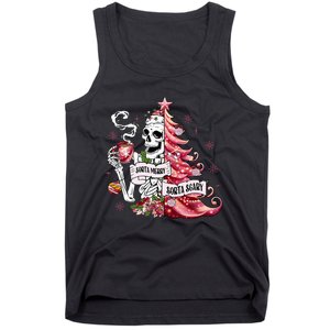 Funny Christmas Sorta Merry Sorta Scary Skeleton Xmas Tree Tank Top