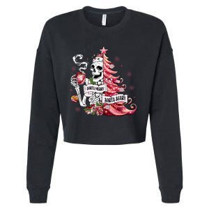 Funny Christmas Sorta Merry Sorta Scary Skeleton Xmas Tree Cropped Pullover Crew