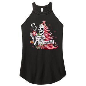 Funny Christmas Sorta Merry Sorta Scary Skeleton Xmas Tree Women's Perfect Tri Rocker Tank