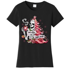 Funny Christmas Sorta Merry Sorta Scary Skeleton Xmas Tree Women's T-Shirt