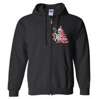 Funny Christmas Sorta Merry Sorta Scary Skeleton Xmas Tree Full Zip Hoodie