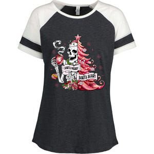 Funny Christmas Sorta Merry Sorta Scary Skeleton Xmas Tree Enza Ladies Jersey Colorblock Tee