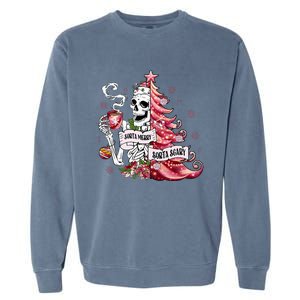 Funny Christmas Sorta Merry Sorta Scary Skeleton Xmas Tree Garment-Dyed Sweatshirt