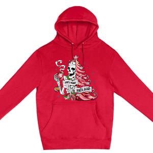 Funny Christmas Sorta Merry Sorta Scary Skeleton Xmas Tree Premium Pullover Hoodie