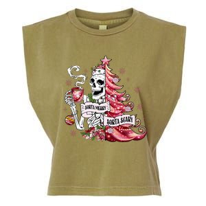 Funny Christmas Sorta Merry Sorta Scary Skeleton Xmas Tree Garment-Dyed Women's Muscle Tee