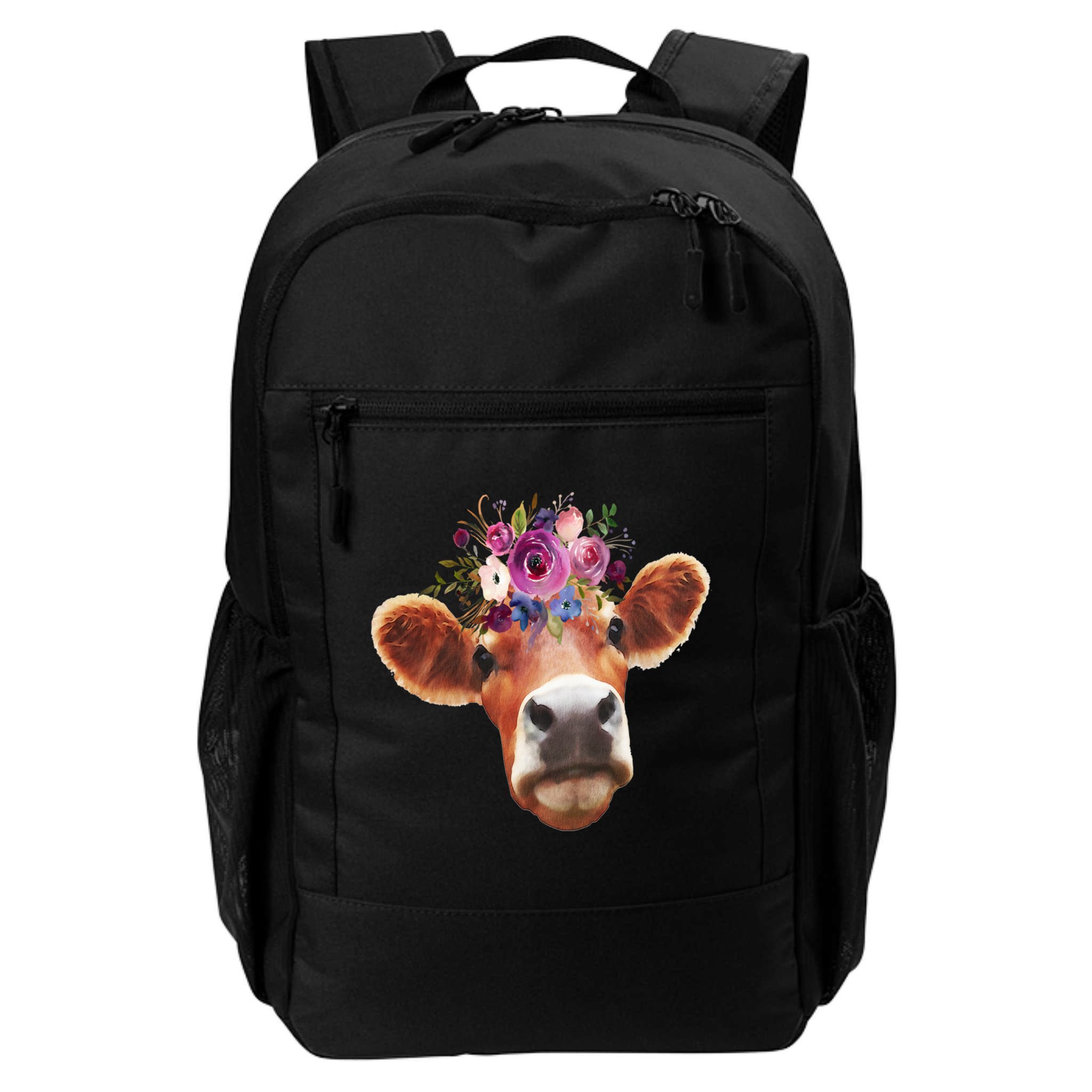 Floral Cow Spring Nature Backpack