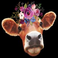 Floral Cow Spring Nature Backpack