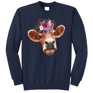 Floral Cow Spring Nature Tall Sweatshirt