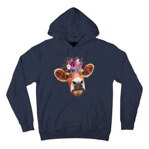 Floral Cow Spring Nature Tall Hoodie