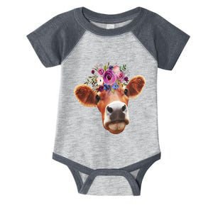 Floral Cow Spring Nature Infant Baby Jersey Bodysuit