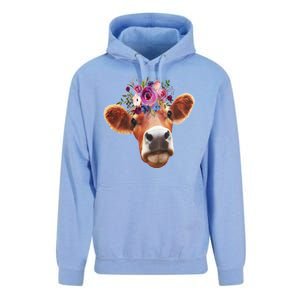 Floral Cow Spring Nature Unisex Surf Hoodie