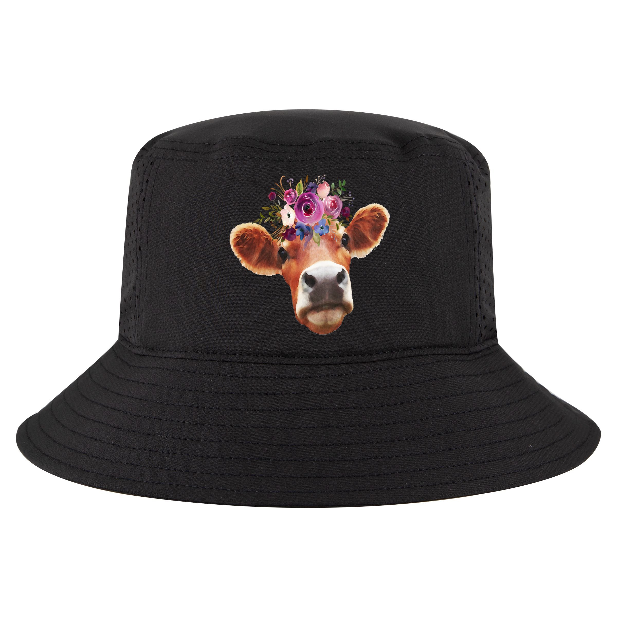 Floral Cow Spring Nature Cool Comfort Performance Bucket Hat