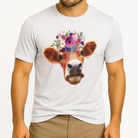 Floral Cow Spring Nature Cooling Performance Crew T-Shirt