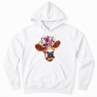 Floral Cow Spring Nature Hoodie