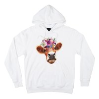 Floral Cow Spring Nature Hoodie