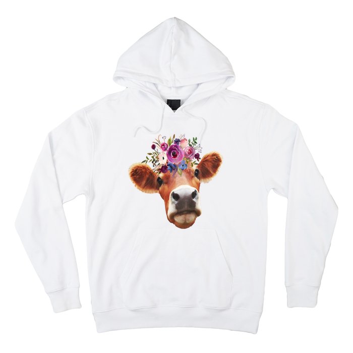 Floral Cow Spring Nature Hoodie