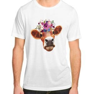 Floral Cow Spring Nature Adult ChromaSoft Performance T-Shirt