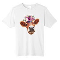 Floral Cow Spring Nature Tall Fusion ChromaSoft Performance T-Shirt