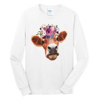 Floral Cow Spring Nature Tall Long Sleeve T-Shirt