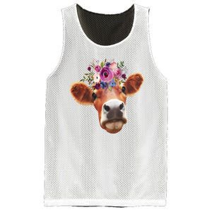 Floral Cow Spring Nature Mesh Reversible Basketball Jersey Tank