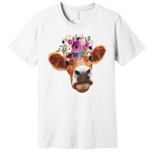 Floral Cow Spring Nature Premium T-Shirt