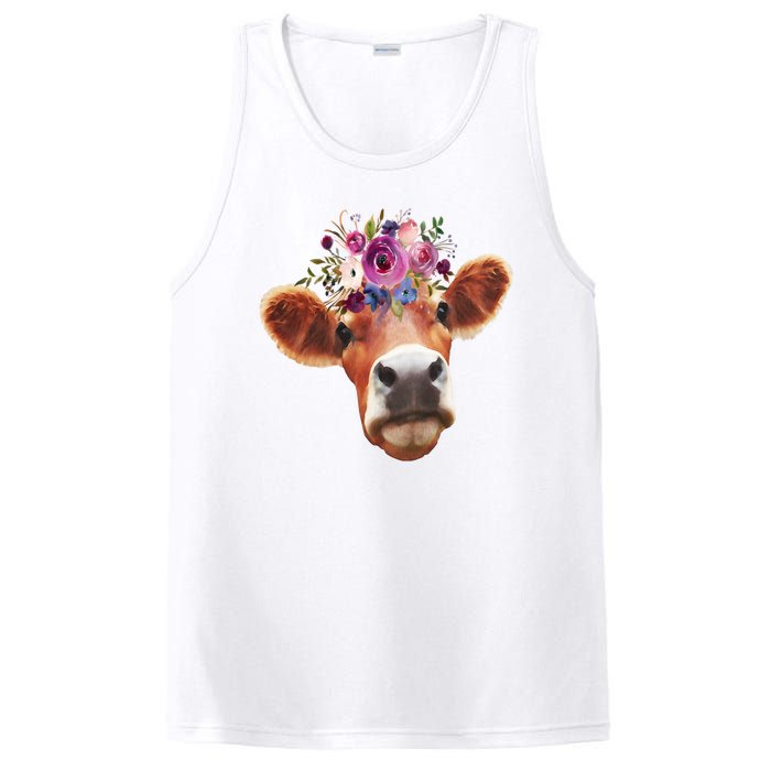 Floral Cow Spring Nature PosiCharge Competitor Tank