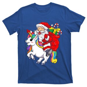 Funny Christmas Santa Riding Unicorn Xmas Magical Gift T-Shirt