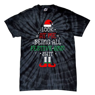 Funny Christmas Tree Look At Me Being All Festive Tie-Dye T-Shirt