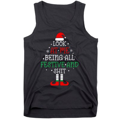 Funny Christmas Tree Look At Me Being All Festive Tank Top