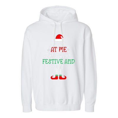 Funny Christmas Tree Look At Me Being All Festive Garment-Dyed Fleece Hoodie